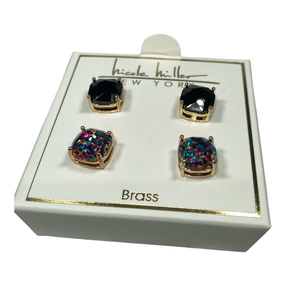 New Nicole Miller New York Post Earrings Two Pairs - Picture 3 of 8